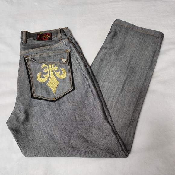 Men's Size 36 CJ Jeans Embroidered Pockets 100% Cotton Y2K Vintage - Picture 1 of 7